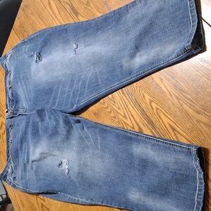 DEMOCRACY Jeans Womens  BLUE 22W FLEX ELLENT Distressed DENIM PREOWNED  Ripped